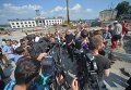 Депутаты на месте реконструкции Почтовой площади в Киеве