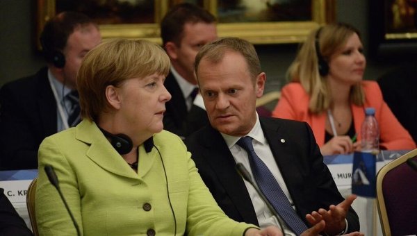 Ангела Меркель и Дональд Туск на саммите Восточного партнерства в Риге