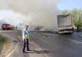 ДТП на запорожской трассе, в результате которого загорелись МАЗ и DAF
