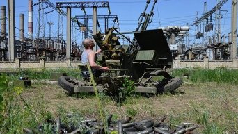 Украинский военный на Луганской ТЭС