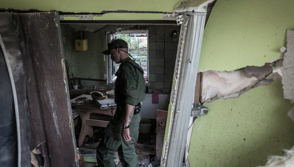 Последствия обстрела Горловки в Донецкой области
