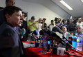 Вице-президент федерации футбола Коста-Рики Хорхе Идальго дает пресс-конференцию