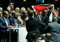 Акция протеста сторонников Палестины на конгрессе ФИФА в Цюрихе