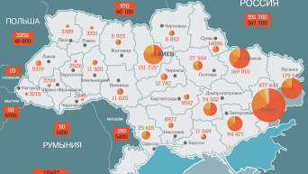 Карта переселенцев с оккупированных территорий Украины