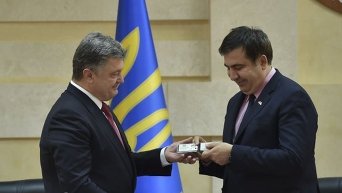 Петр Порошенко и Михаил Саакашвили в Одессе