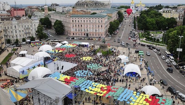 Празднование Дня Киева на Софийской площади. Архивное фото