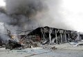 Разрушенный рынок в Донецке в результате обстрела