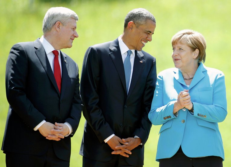 Харпер, Обама и Меркель