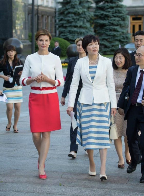Супруга президента Украины Марина Порошенко и супруга премьер-министра Японии Акиэ Абэ
