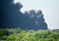 Дым от пожара на нефтебазе под Киевом