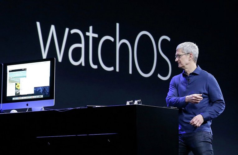 Генеральный директор Apple Тим Кук рассказывает о новой операционной системе Apple Watch на Всемирной конференции разработчиков в Сан-Франциско.