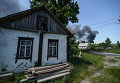 Село Киевской области близ места пожара на нефтебазе