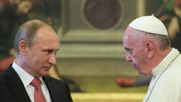 Владимир Путин и папа Римский Франциск