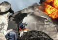 Тушение пожара на нефтебазе под Киевом