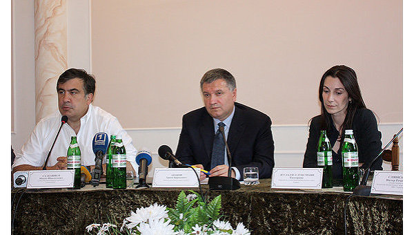 Михаил Саакашвили, Арсен Аваков и Эка Згуладзе