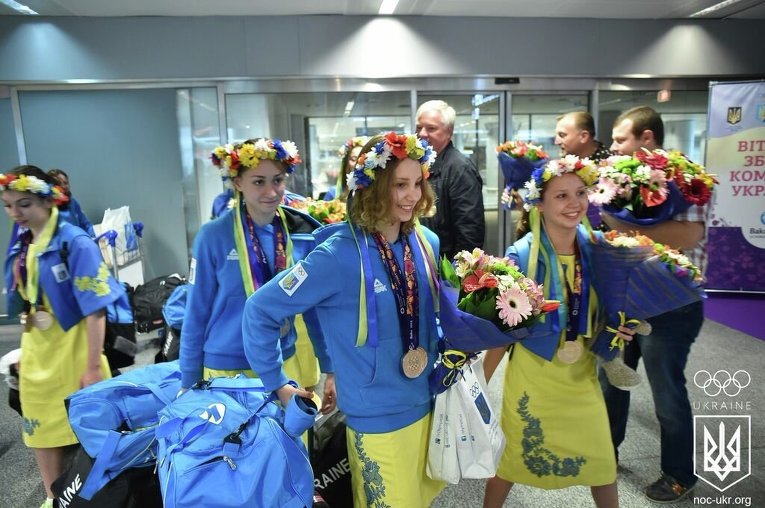 Украинские призеры Европейских игр по синхронному плаванию вернулись на родину
