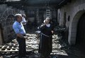 Последствия пожара в католической церкви на севере Израиля