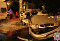 Автомобиль, разбитый в ДТП с бойцами Азова в Мариуполе