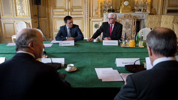Глава МИД Украины Павел Климкин и глава МИД Германии Франк-Вальтер Штайнмайер на встрече в Париже