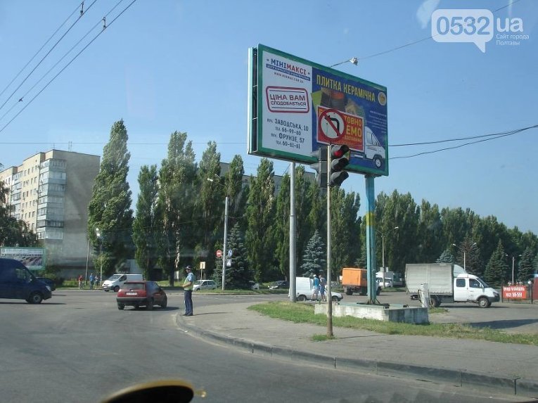 Перекрытие трассы Киев-Харьков в районе Полтавы