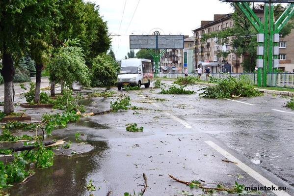 Последствия урагана в Луганске