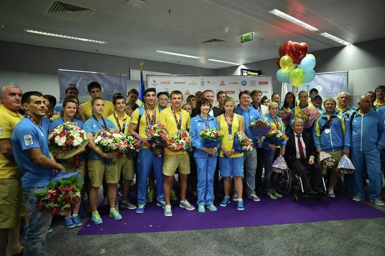 Возвращение украинских спортсменов с Европейских игр в Баку