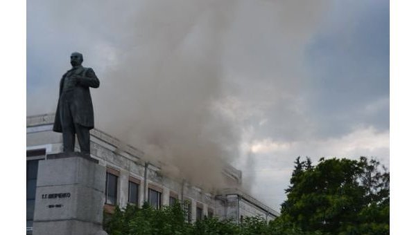 Драматический театр горит в Черкассах