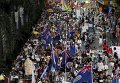 Акция протеста в Гонконге, где местные депутаты отказались вынести на референдум вопрос о расторжении договора, по которому остров перешел под юрисдикцию Китая