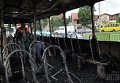 Сгоревший троллейбус во Львове