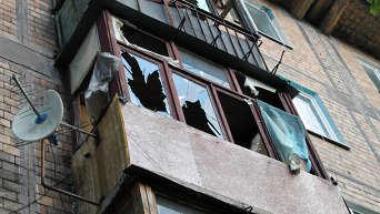 Последствия обстрела в Донецке. Архивное фото