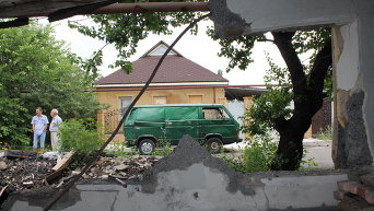 Новые разрушения в результате обстрела Донецка
