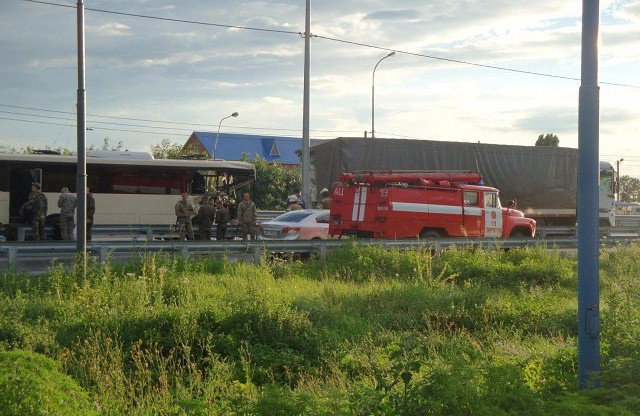 На месте аварии автобуса, в котором ехали бойцы Нацгвардии из Винницкой области