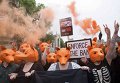 Протест перед зданием парламента в Лондоне в связи с рассмотрением закона об охоте на лис.