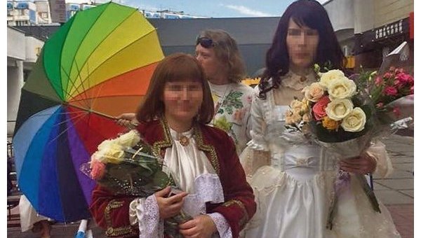 Бракосочетания пары нетрадиционной ориентации в киевском ЗАГСе