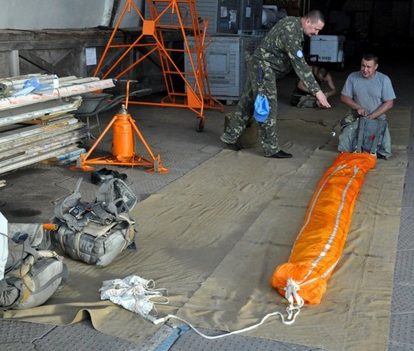 Украинские вертолетчики в ДР Конго провели очередную ежеквартальную тренировку по спасению экипажей