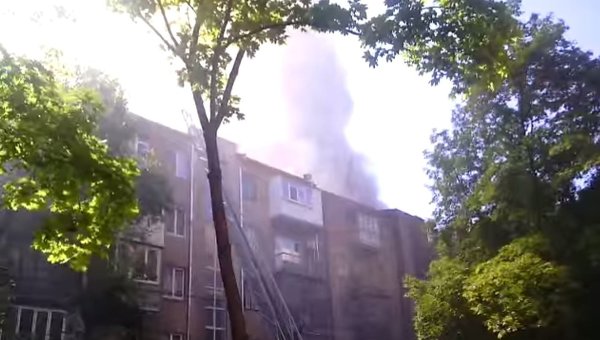 Пожар в Харькове по улице Чернышевского