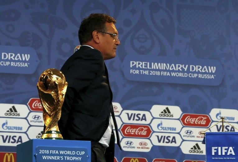 Генеральный секретарь ФИФА Жером Вальке на пресс-конференции в Санкт-Петербурге
