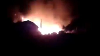 Пожар в Буденовском районе Донецка. Видео