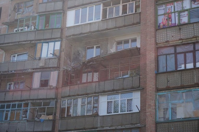 Поврежденный дом на улице Днепропетровской, Краматорск