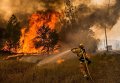 Тушение лесного пожара в графстве Лэйк Каунти в Калифорнии