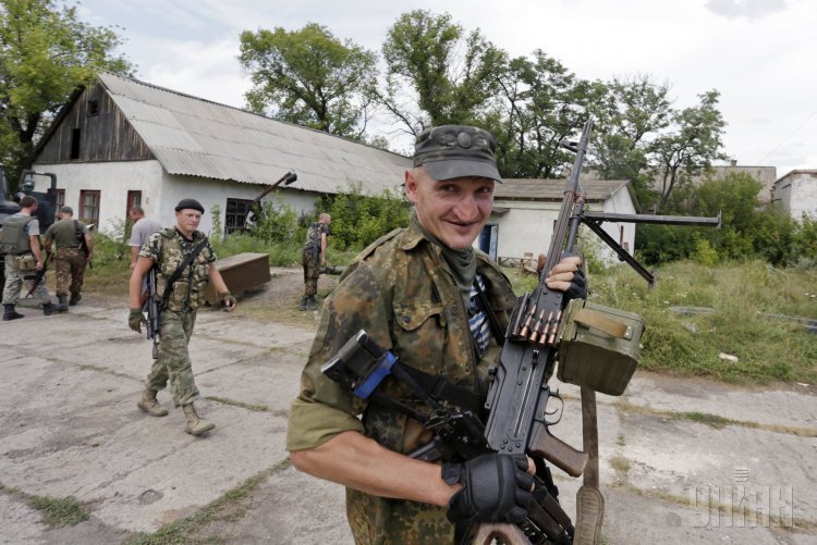 Военные в селе Зайцево Донецкой области