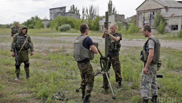 Военные в селе Зайцево Донецкой области