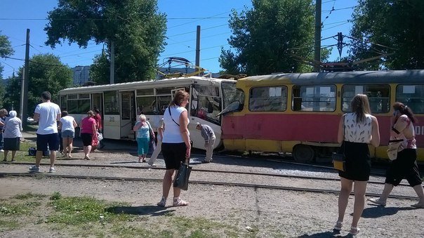 Столкновение трамваев в Харькове