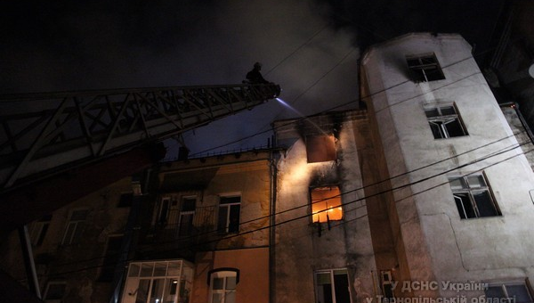 Пожар в исторической части Тернополя