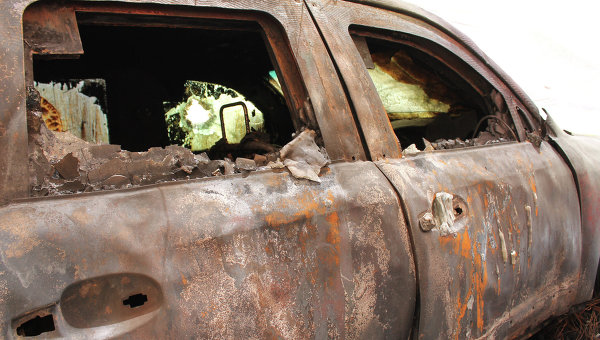 Машины миссии ОБСЕ сгорели в Донецке