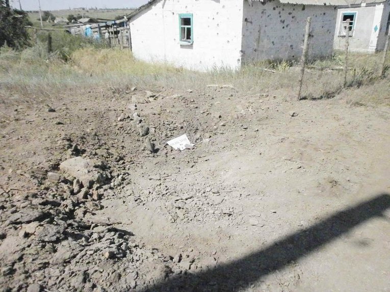 Последствия обстрела села Гранитное