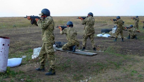 Занятия по боевой подготовке мобилизованных военнослужащих в Николаевской области. Архивное фото