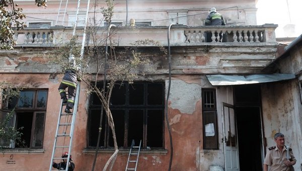Пожар в офисе ВО Свобода в Черновцах
