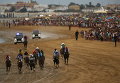 Традиционная гонка вдоль пляжа Санлукар-де-Баррмеда, на юге Испании