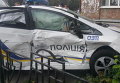Разбитый автомобиль полиции в Киеве